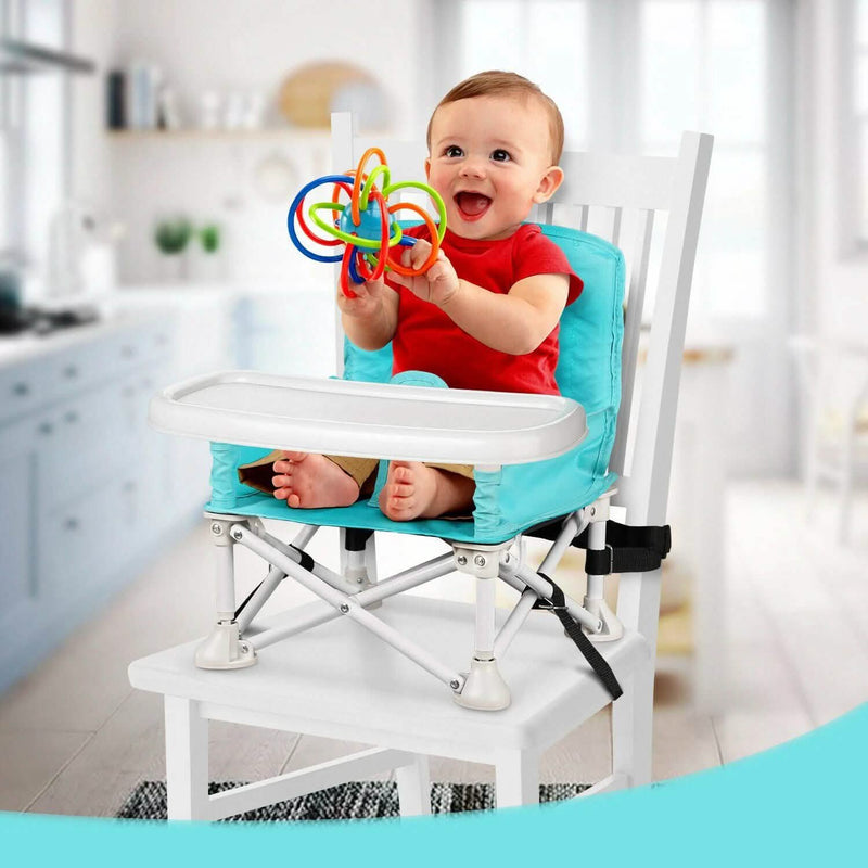 ODOLAND Folding Portable Travel High Chairs Booster Seat with Tray for Baby Infant Baby - DailySale