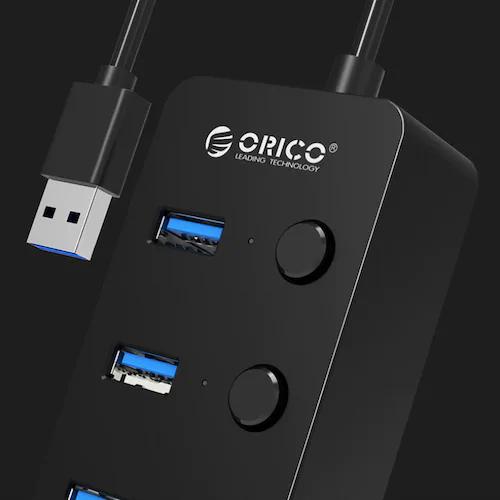 ORICO Splitter 4-Port USB 3.0 Faceup Design Hub Computer Accessories - DailySale
