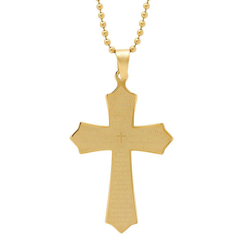 Our Father Lord's Prayer Cross Pendant