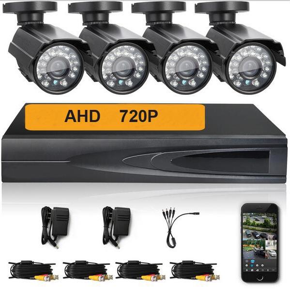 Outdoor AHD Home Security 4 Camera and DVR System Gadgets & Accessories - DailySale
