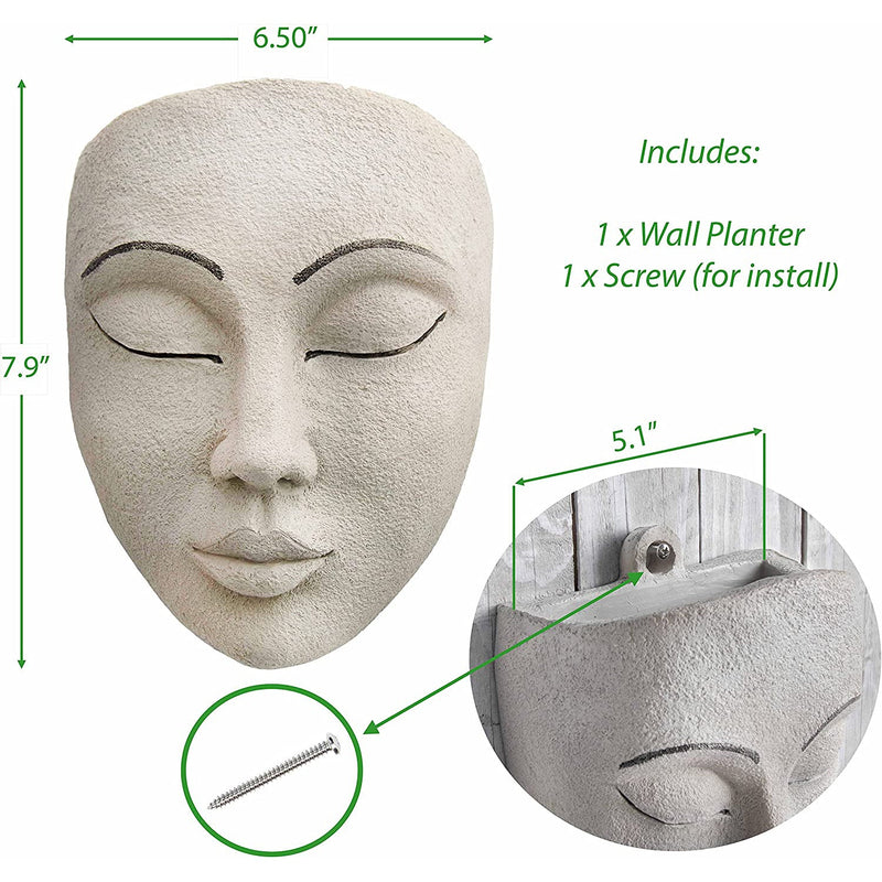 Outdoor Face Planter with Drainage for Cute Plants Garden & Patio - DailySale