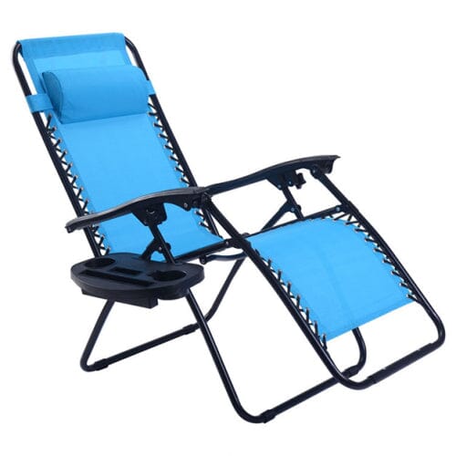 Outdoor Folding Zero Gravity Reclining Lounge Chair Garden & Patio Light Blue - DailySale