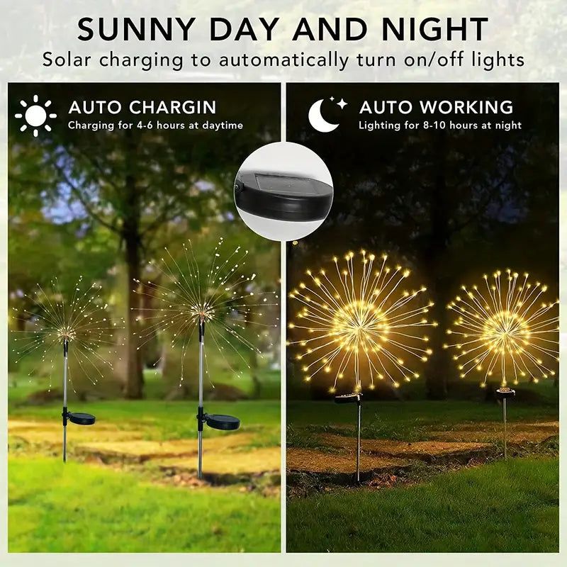 Outdoor Solar Garden Lights with 8 Lighting Modes Outdoor Lighting - DailySale