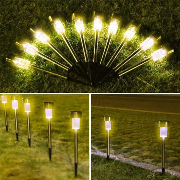 Outdoor Solar LED Solar Lights and Garden LED Lamps Outdoor Lighting 5-Pieces Warm White - DailySale