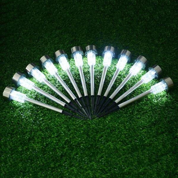 Outdoor Solar LED Solar Lights and Garden LED Lamps Outdoor Lighting 5-Pieces White - DailySale