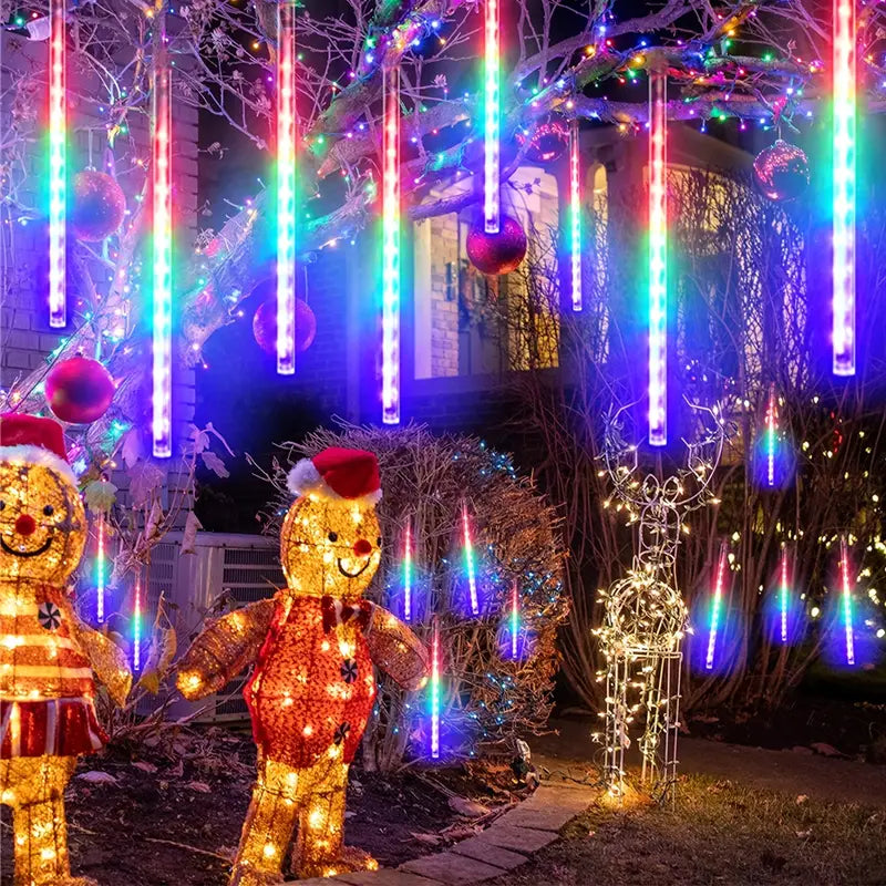 Outdoor Solar Meteor Christmas String Lights Holiday Decor & Apparel - DailySale