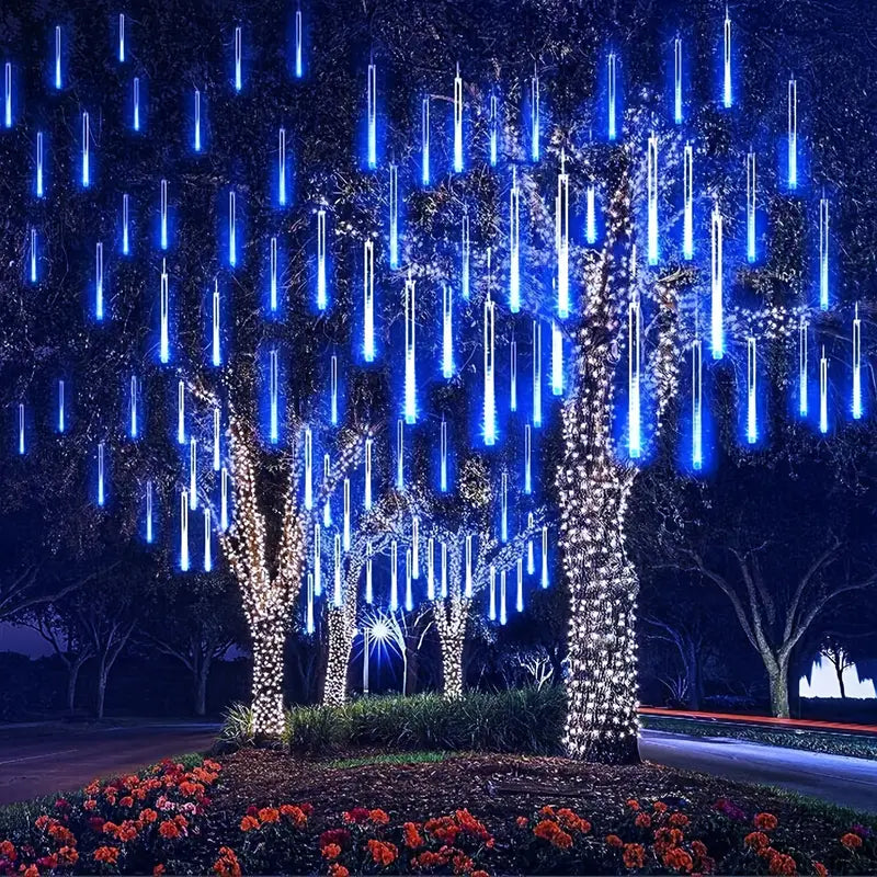 Outdoor Solar Meteor Christmas String Lights Holiday Decor & Apparel - DailySale
