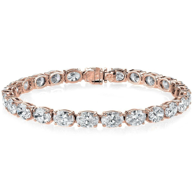 Oval Tennis Bracelets Made With Swarovski Elements Jewelry Rose Gold - DailySale