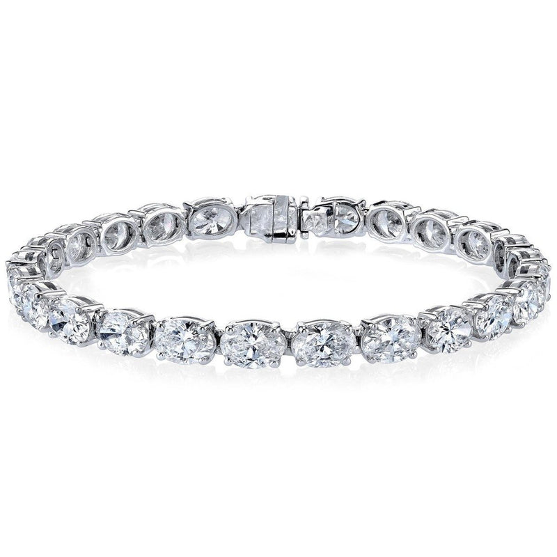 Oval Tennis Bracelets Made With Swarovski Elements Jewelry White Gold - DailySale