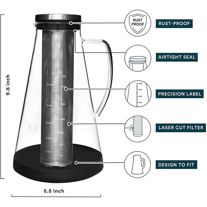 Ovalware Cold Brew Iced Coffee Maker Kitchen Appliances - DailySale