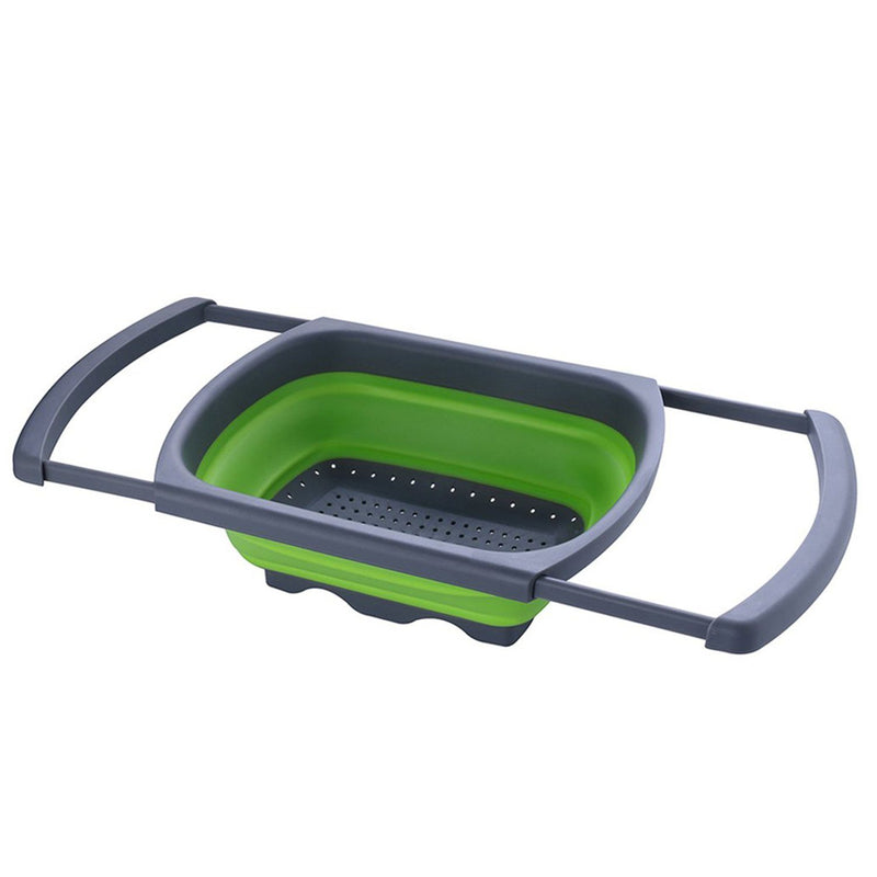 Over-The-Sink Collapsible Colander With Extendable Handles