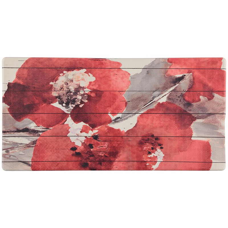 Oversized 20"x 39" Anti-Fatigue Embossed Floor Mat Home Essentials Red Floral - DailySale