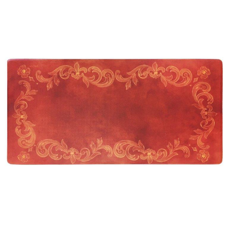 Oversized 20"x 39" Anti-Fatigue Embossed Floor Mat Home Essentials Tuscan Fleur Red - DailySale