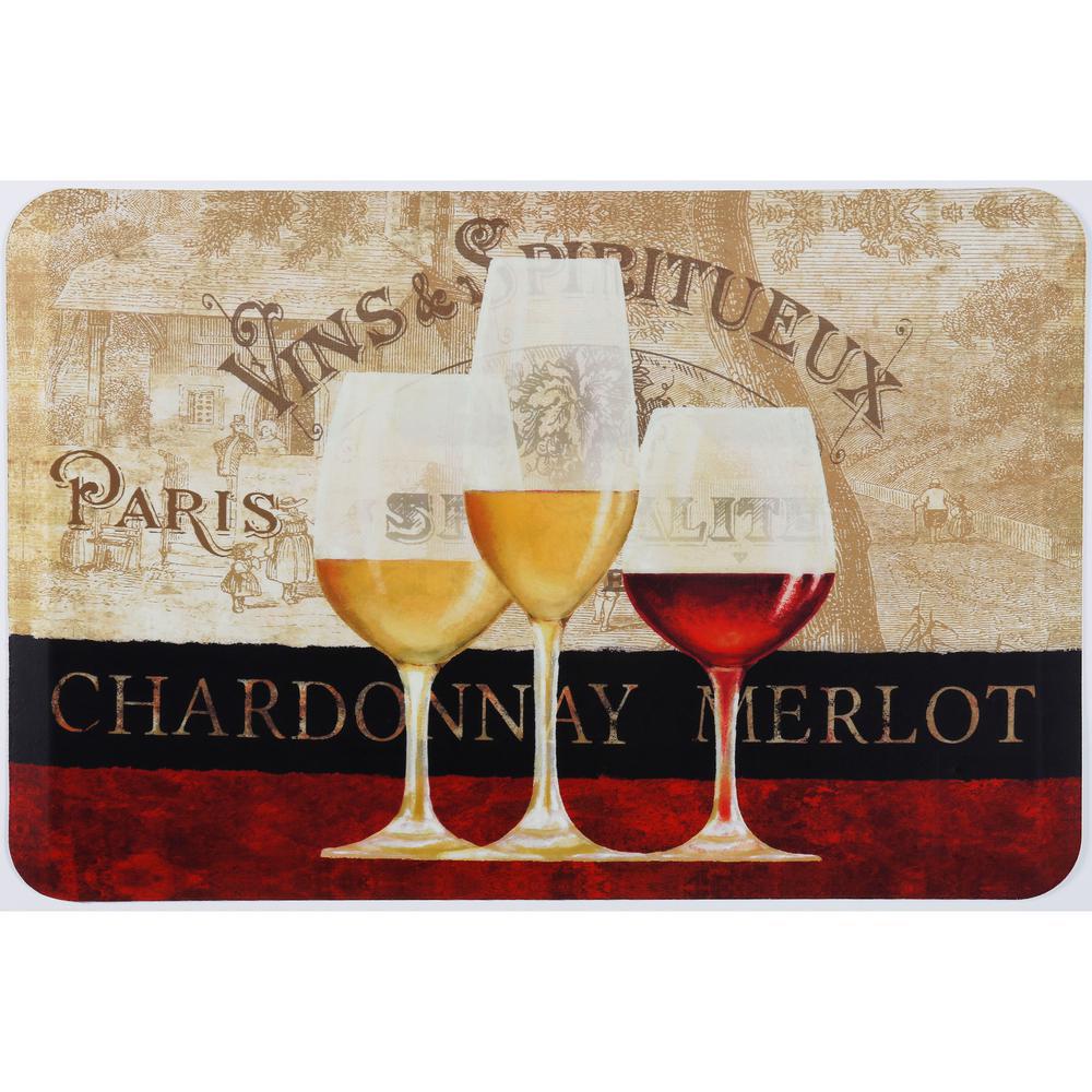 Oversized Chef Series Anti Fatigue Kitchen Mat Kitchen & Dining 18" X 30" Paris Wine - DailySale