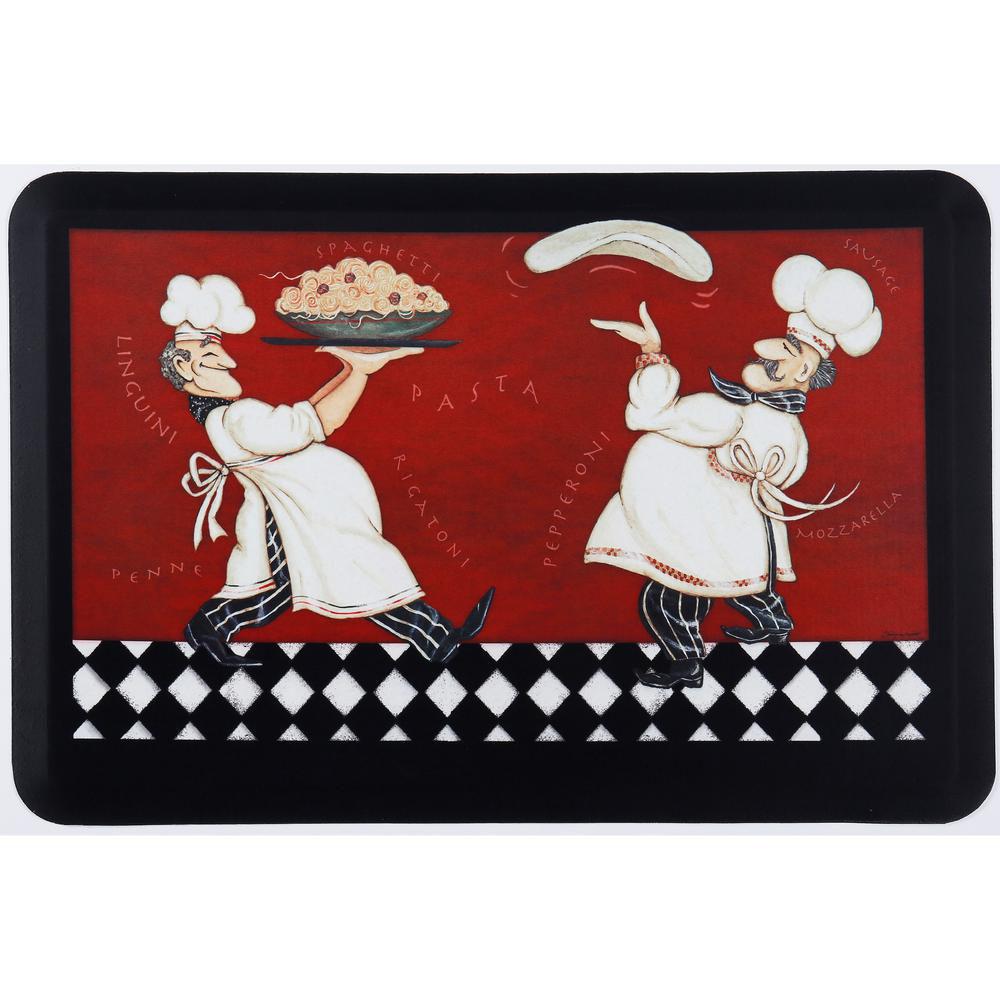 Oversized Chef Series Anti Fatigue Kitchen Mat Kitchen & Dining 18" X 30" Pizza Pasta Chefs - DailySale