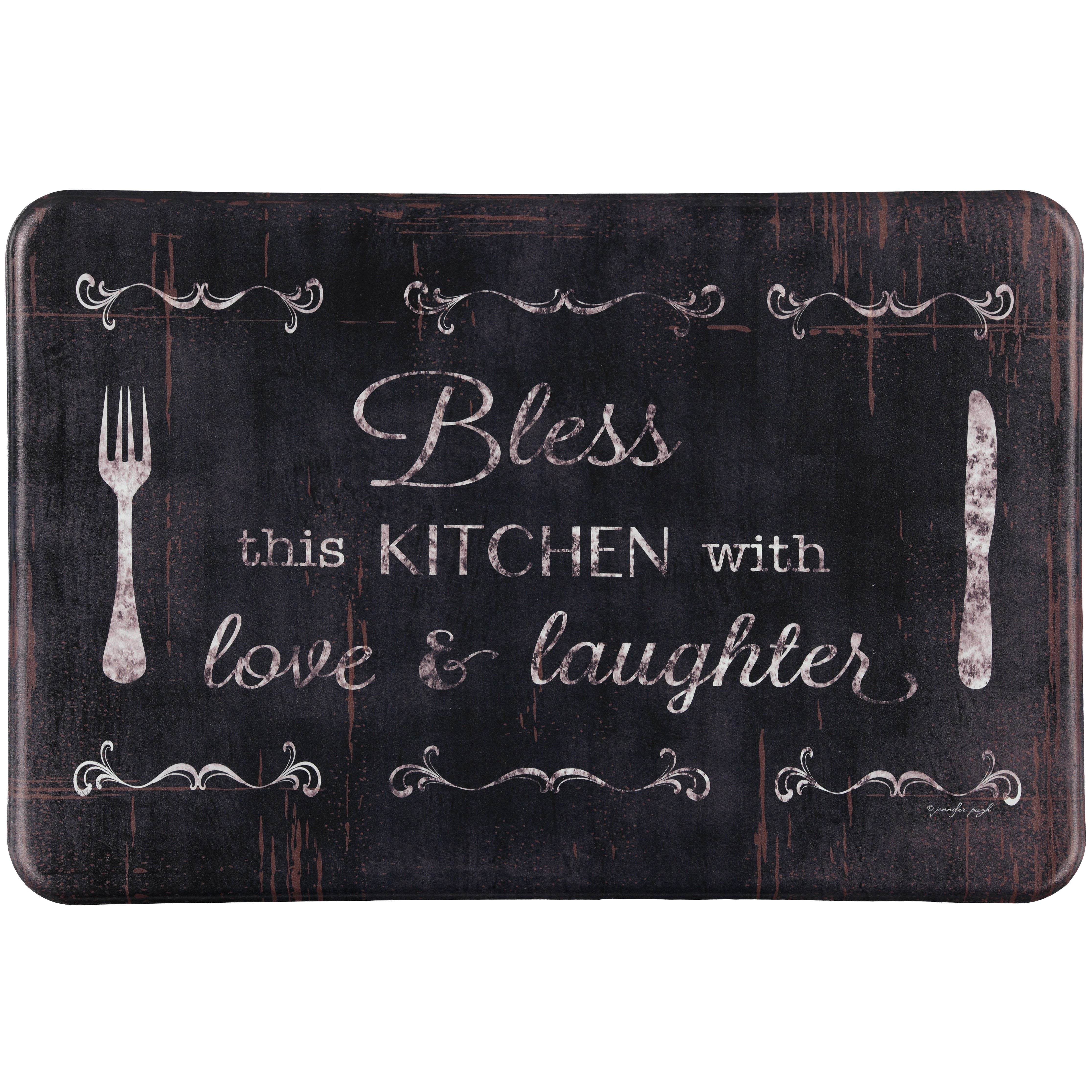 Oversized Chef Series Anti Fatigue Kitchen Mat Kitchen & Dining 24" X 36" Bless This Kitchen - DailySale