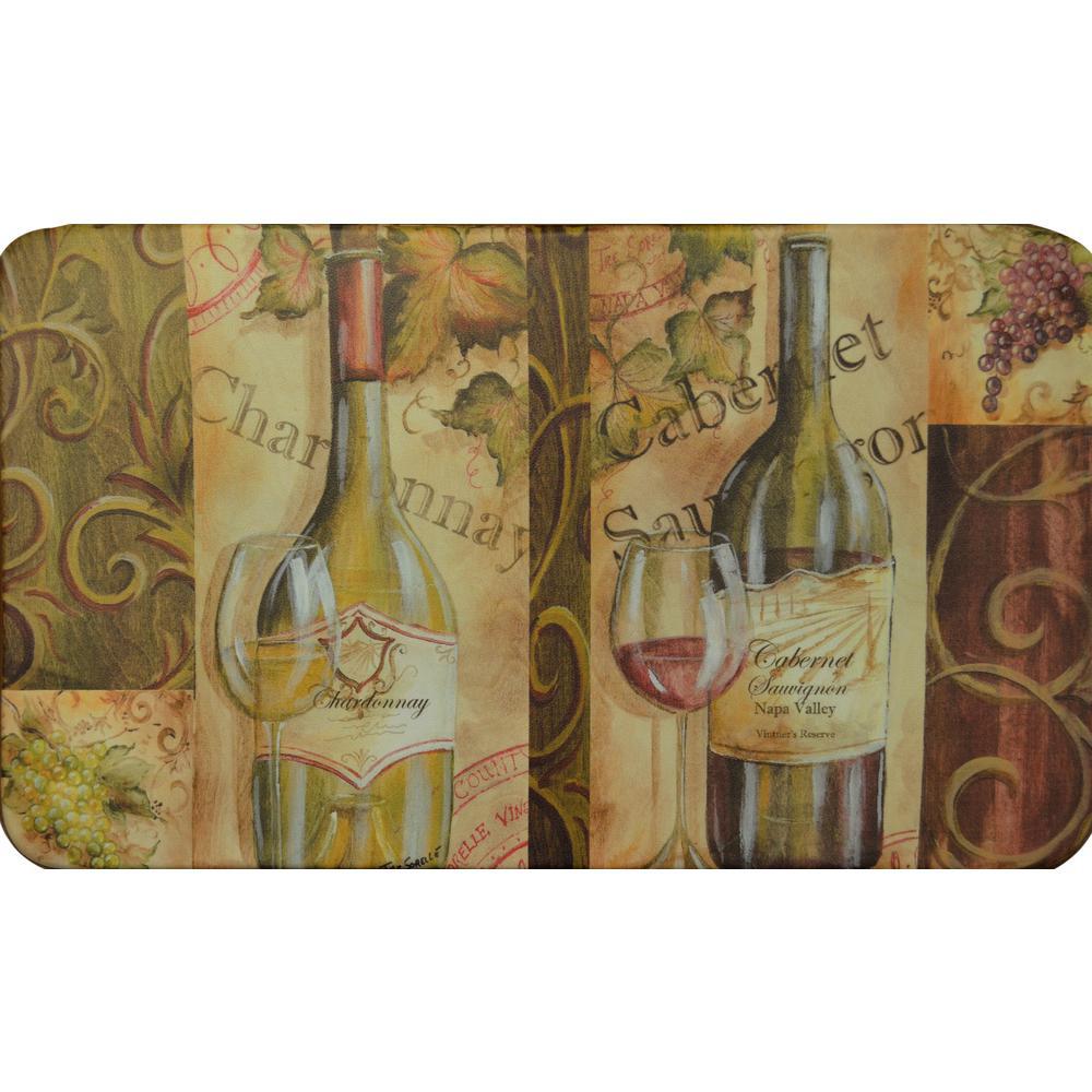 Oversized Chef Series Anti Fatigue Kitchen Mat Kitchen & Dining 24" X 36" Napa Wine Collage - DailySale