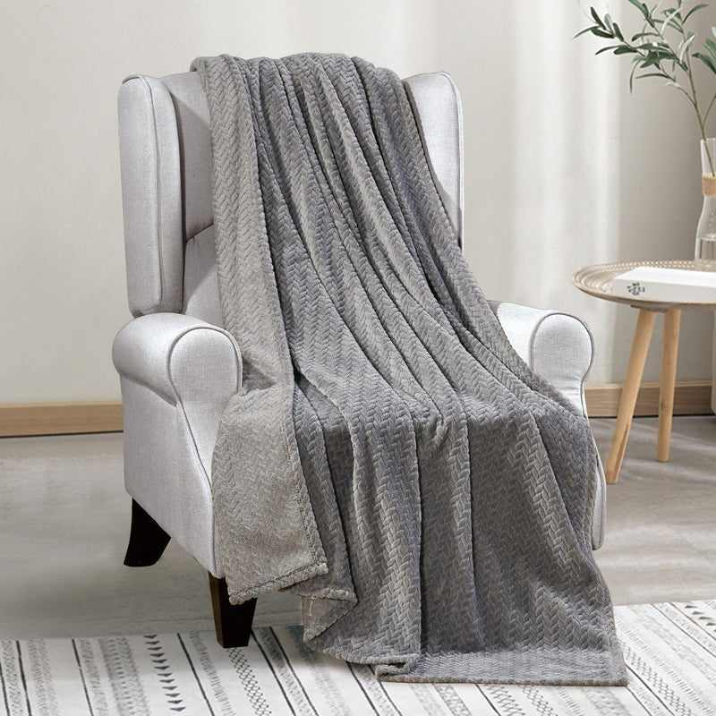 Oversized Chevron Braided Throw Blanket Linen & Bedding - DailySale