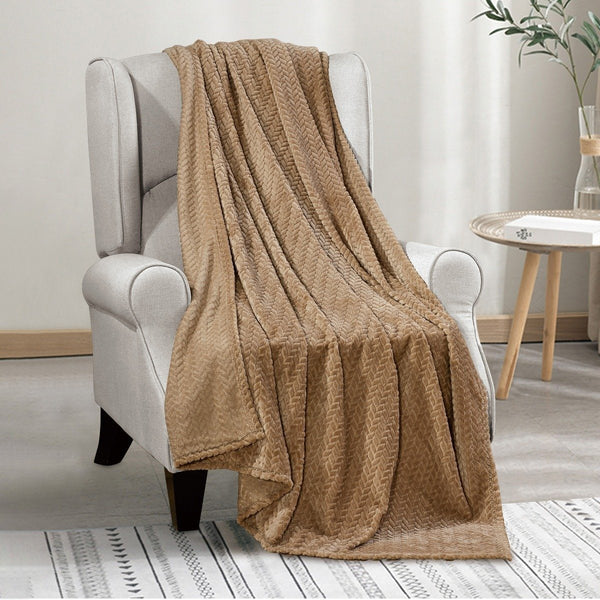 Oversized Chevron Braided Throw Blanket Linen & Bedding - DailySale