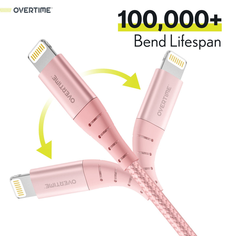 Overtime Apple MFI Certified 10ft Extra Long Nylon Braided Lightning Cable Mobile Accessories - DailySale