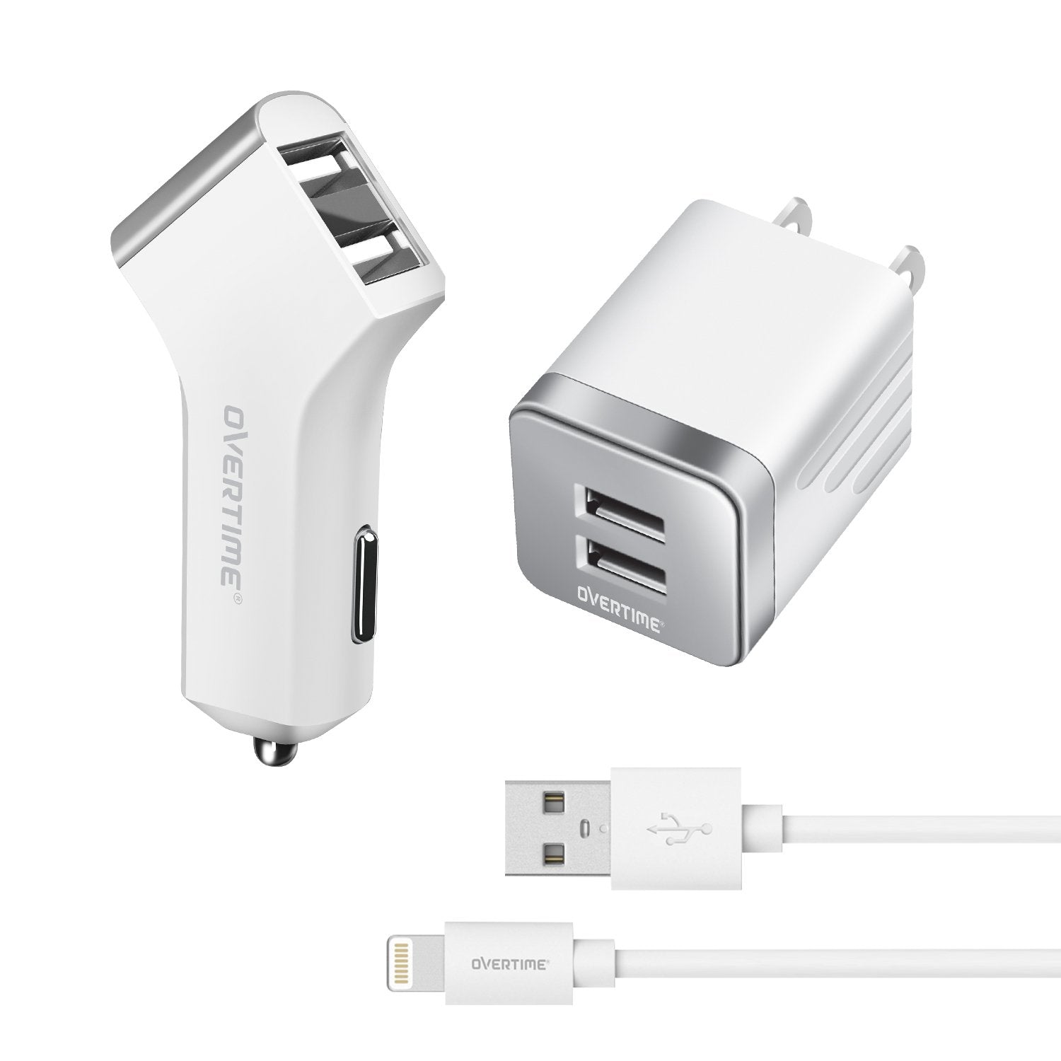 Overtime Dual iPhone Car Charger Set Mobile Accessories - DailySale