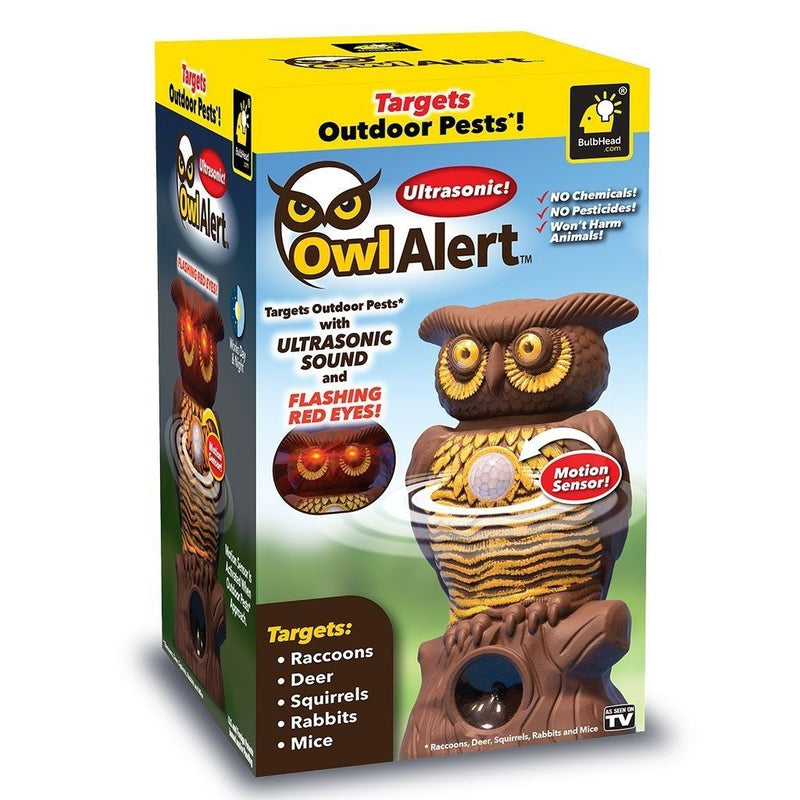 Owl Alert Statue - Targets Outdoor Pests Like Racoons, Deer, Rabbits, Squirrels, Mice and More Home Essentials - DailySale