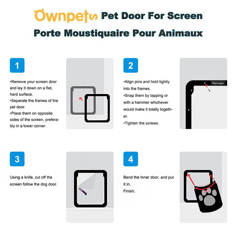 OWNPETS Pet Dog Magnetic Flap Screen Door Pet Supplies - DailySale