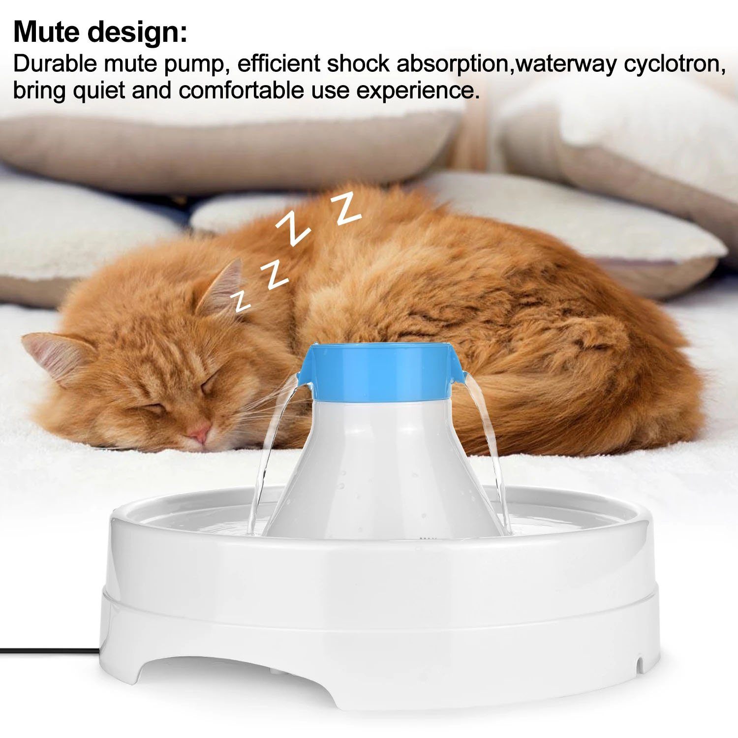 Ownpets® Pets Drinking Fountain Active Oxygen Cycle Two Drinking Area 3L Pet Supplies - DailySale