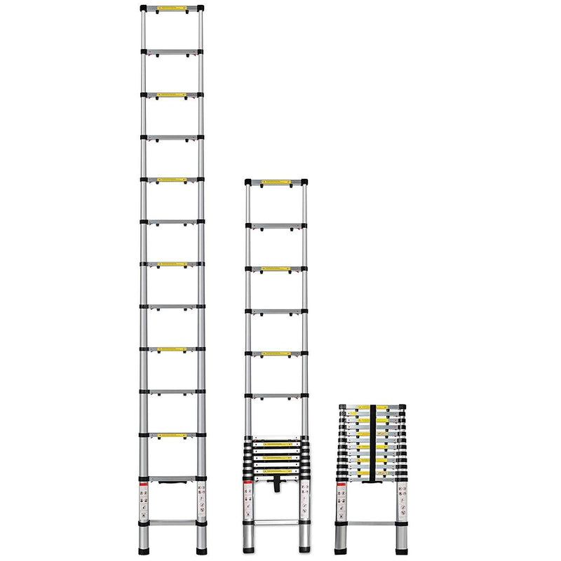 OxGord Aluminum Telescopic Extension Ladder 12.5ft. Telescope Home Essentials - DailySale