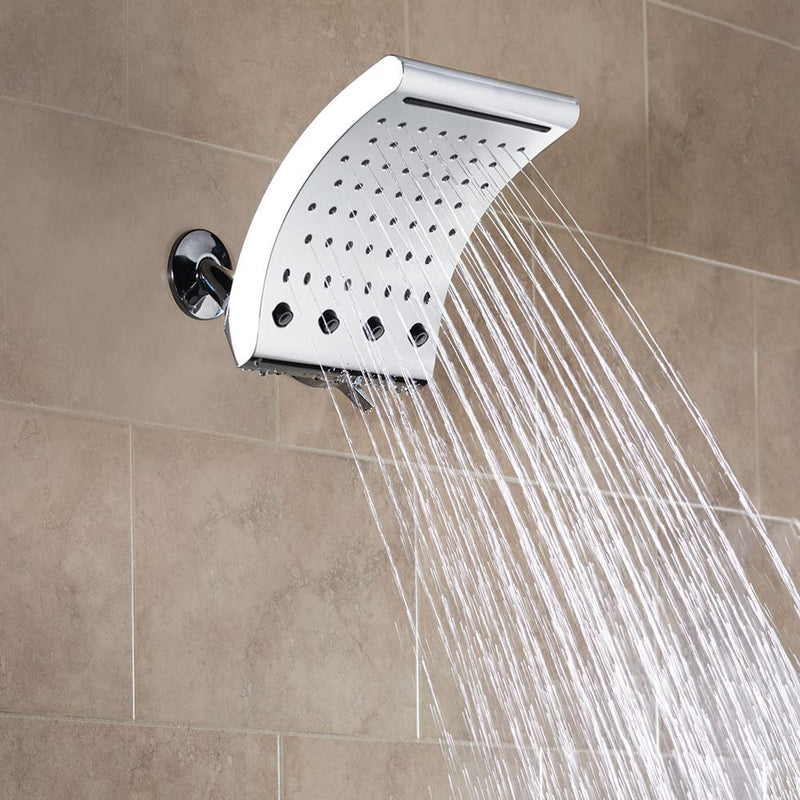 Oxygenics Curve 3-Setting Brushed Nickel Rain Shower System Bath - DailySale