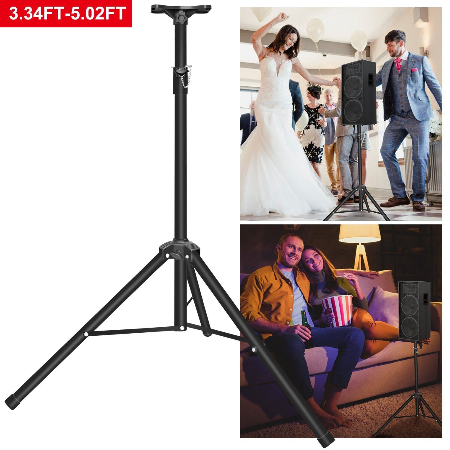 Pa Speaker Tripod Stand Heavy Duty Height Extendable Adjustable Pole Mount Rack Headphones & Audio - DailySale