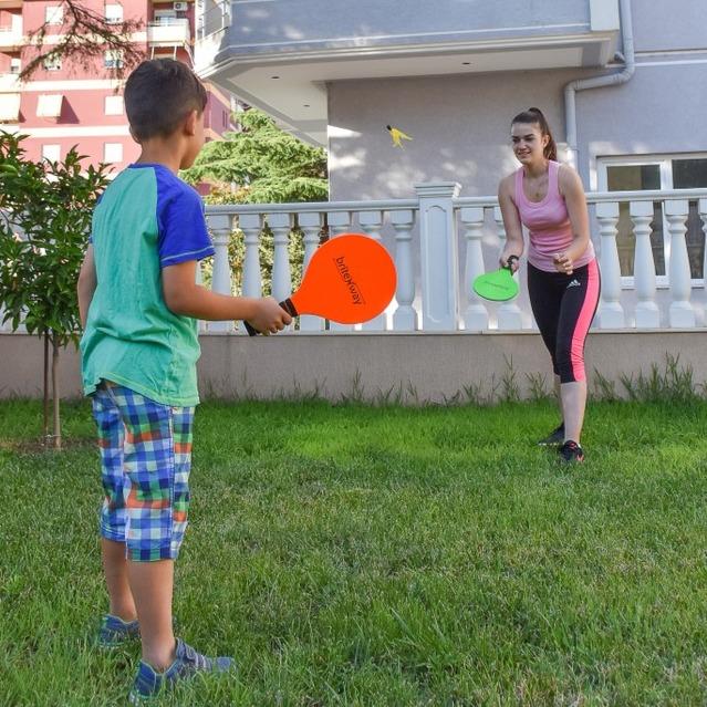 Paddle Ball Game Bundle With 2 Wooden Racket Paddles Toys & Games - DailySale