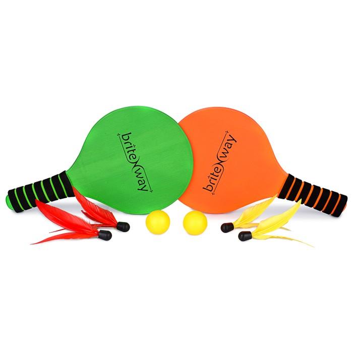 Paddle Ball Game Bundle With 2 Wooden Racket Paddles Toys & Games - DailySale