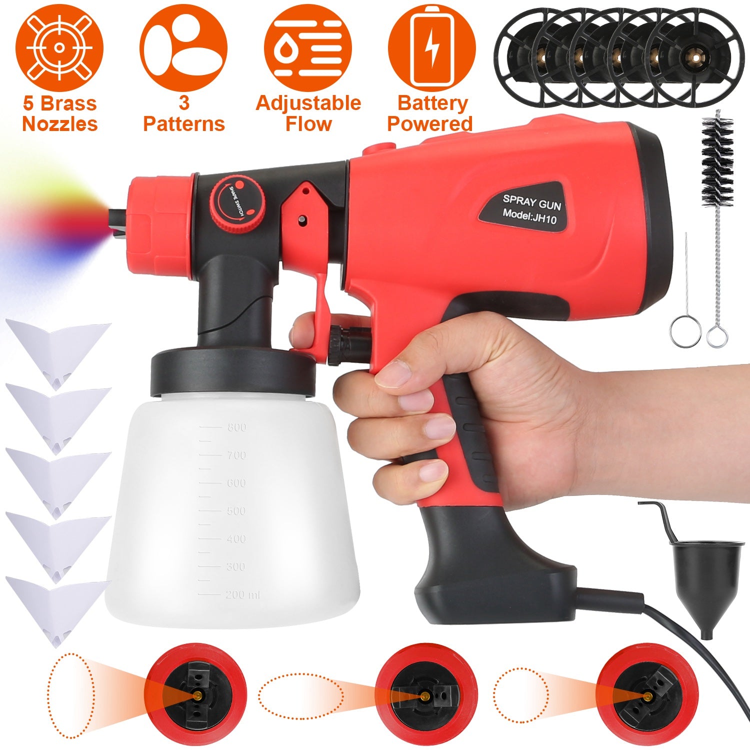 Paint Sprayer HVLP Handheld Painter with 3 Spray Patterns Home Improvement - DailySale