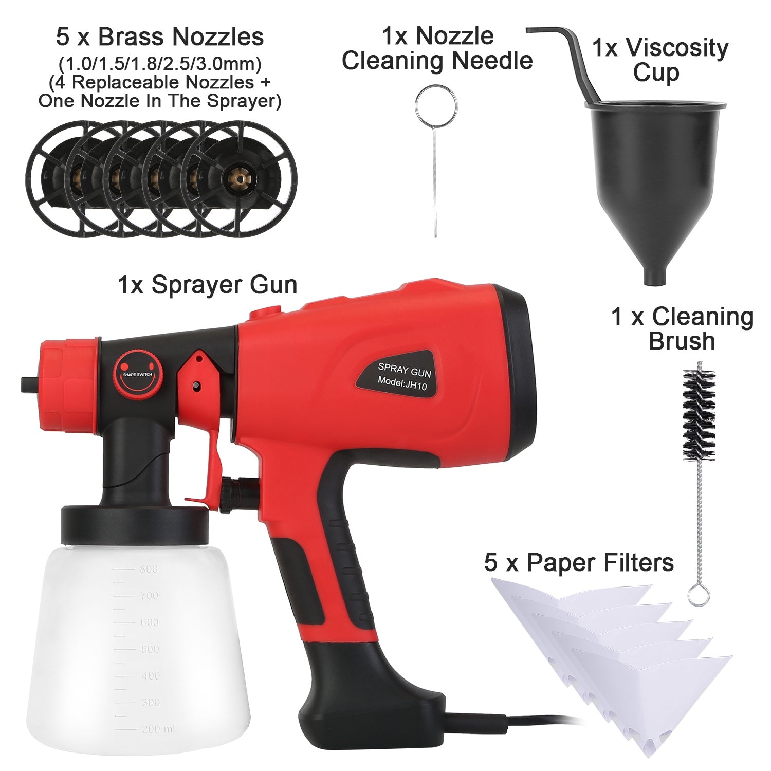 Paint Sprayer HVLP Handheld Painter with 3 Spray Patterns Home Improvement - DailySale