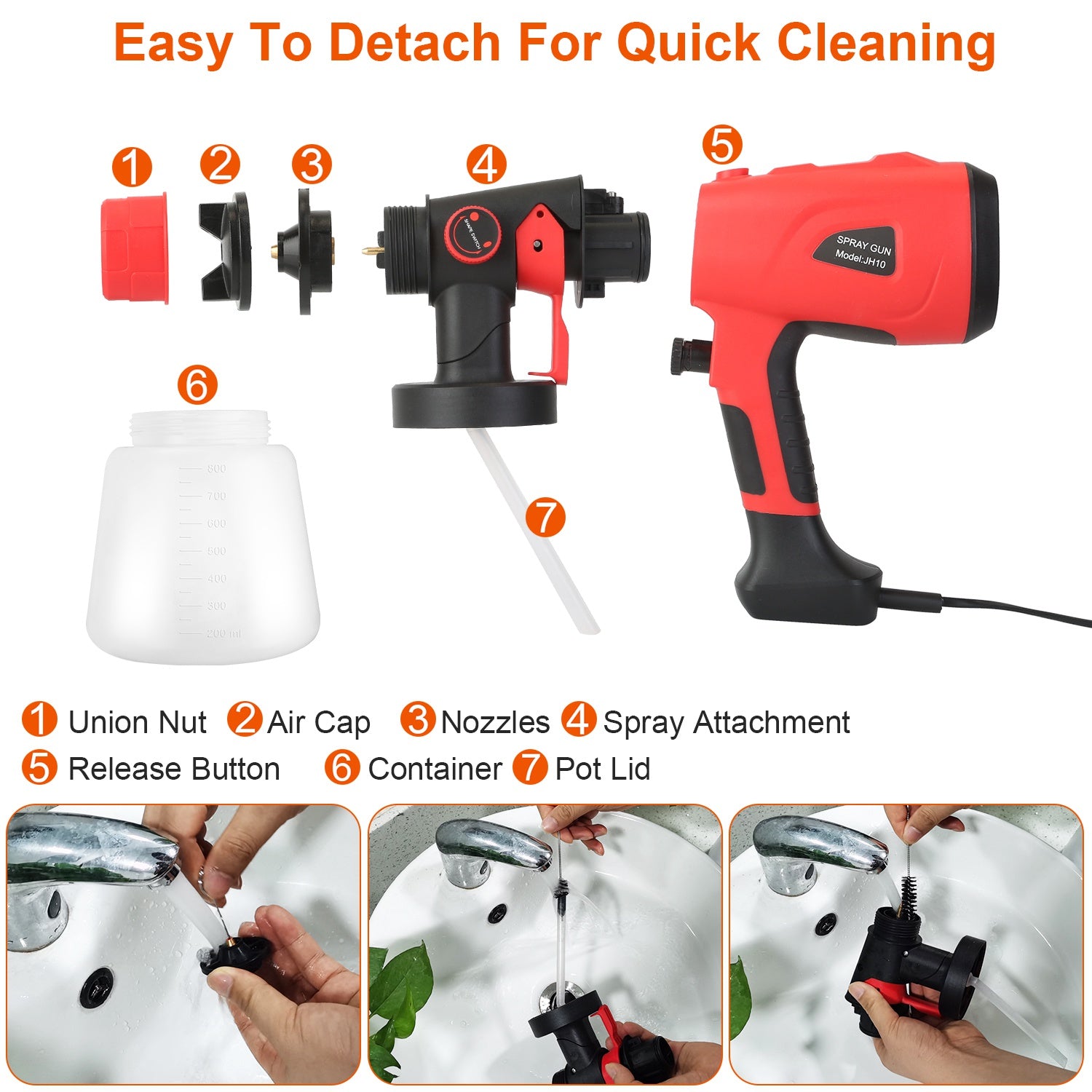 Paint Sprayer HVLP Handheld Painter with 3 Spray Patterns Home Improvement - DailySale