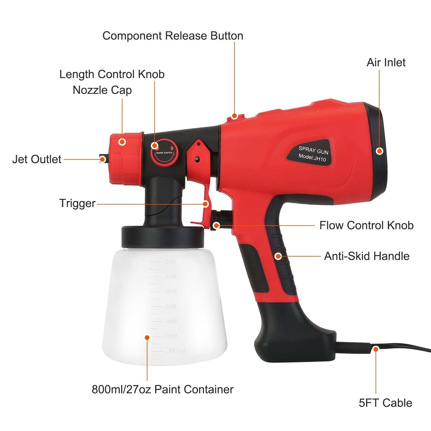 Paint Sprayer HVLP Handheld Painter with 3 Spray Patterns Home Improvement - DailySale