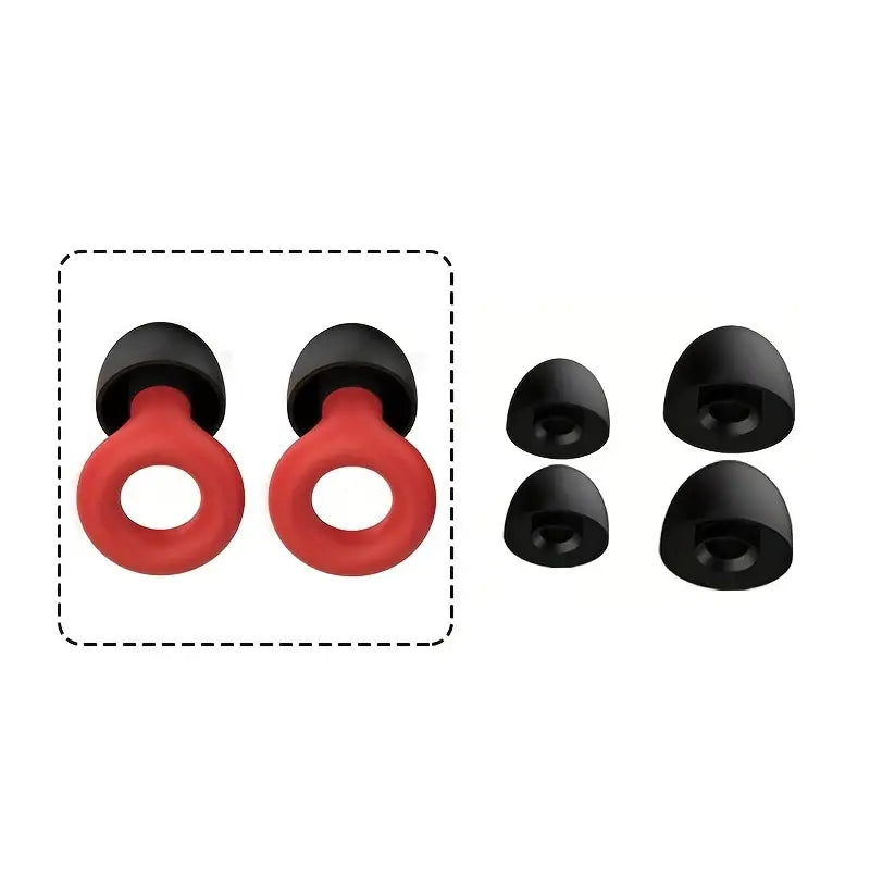 Pair of Super Soft, Reusable Silicone Ear Plugs Wellness Red - DailySale