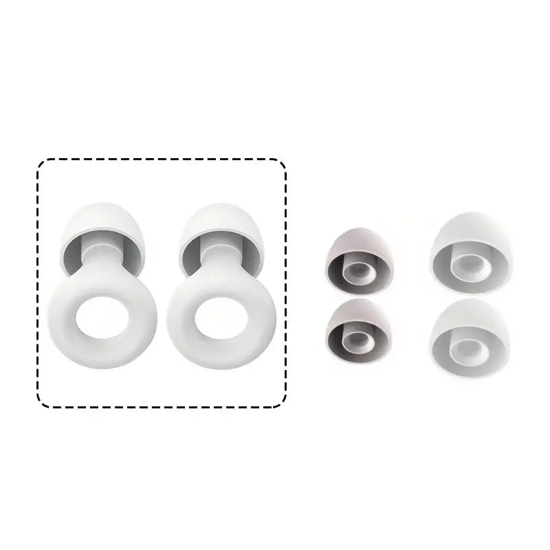 Pair of Super Soft, Reusable Silicone Ear Plugs Wellness White - DailySale