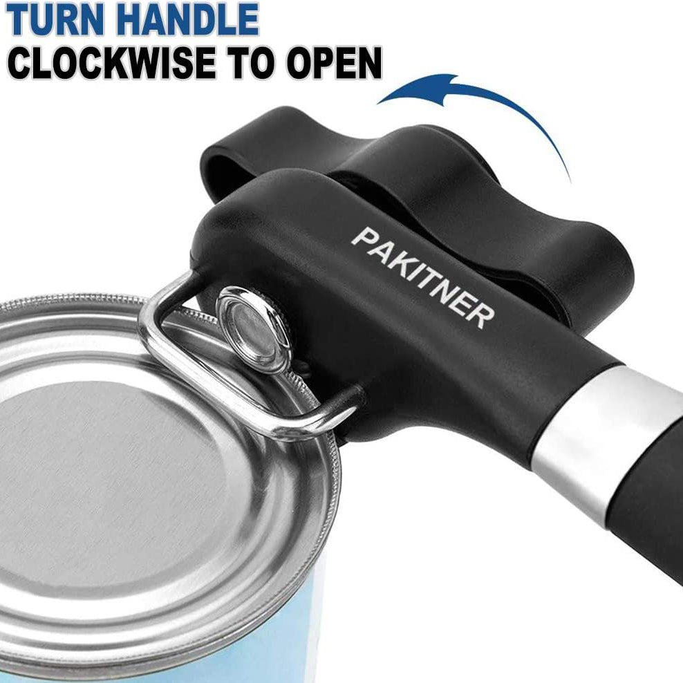 Use of PAKITNER opening a tin can, describing the clockwise action