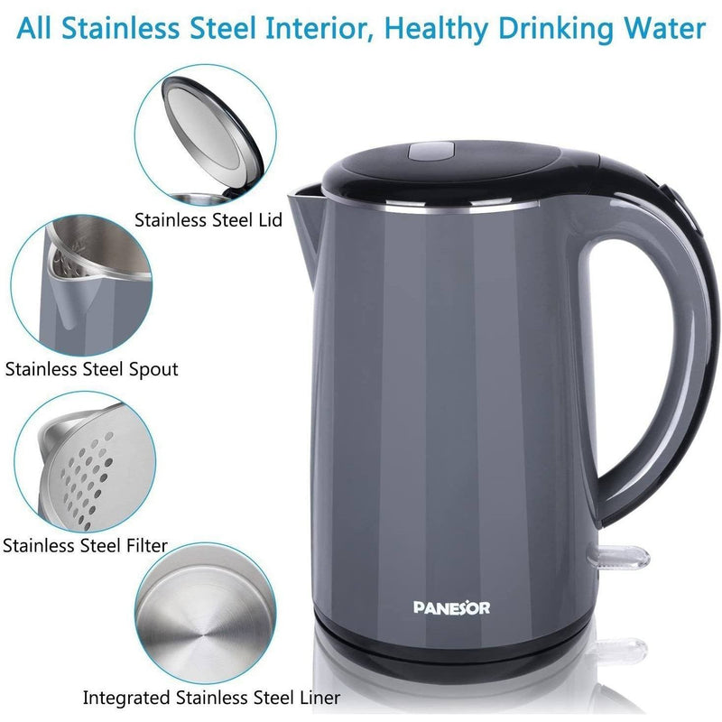 1.7L Stainless Steel Electric Tea Kettle, BPA-Free Hot Water