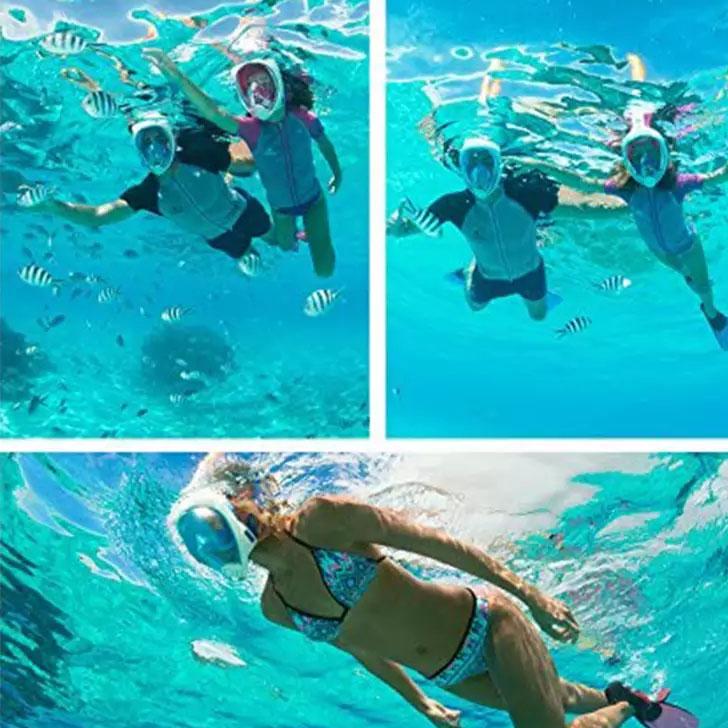Panoramic Snorkeling Mask Full Face GoPro Compatible Snorkel Mask Scuba Mask Sports & Outdoors - DailySale
