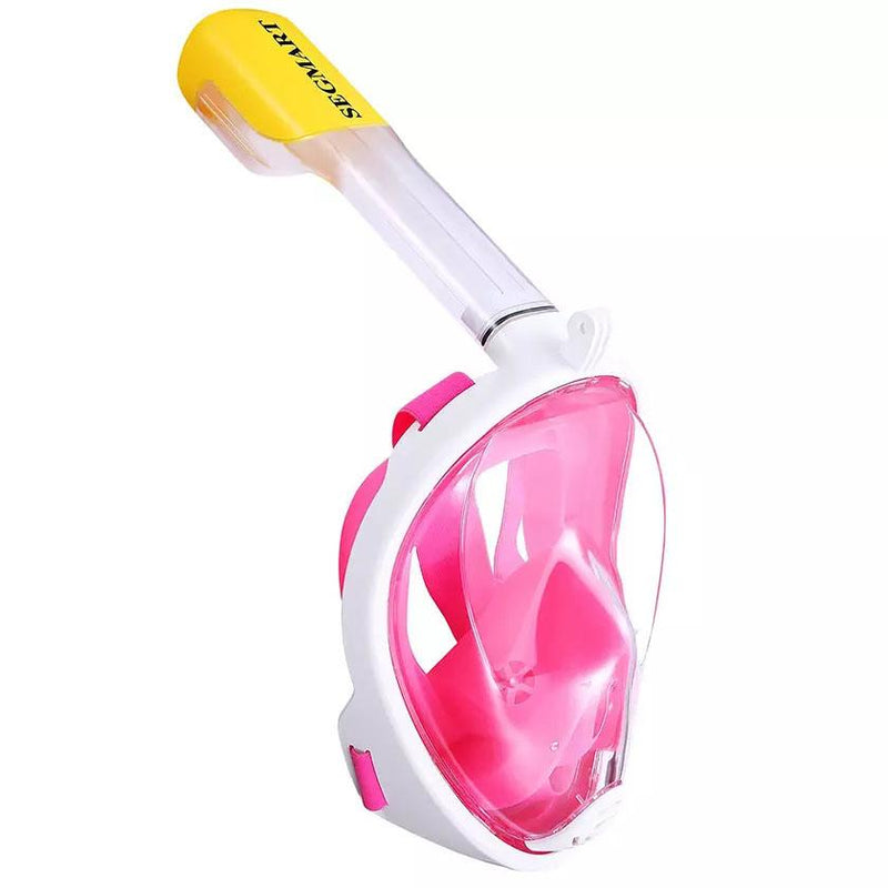 Panoramic Snorkeling Mask Full Face GoPro Compatible Snorkel Mask Scuba Mask Sports & Outdoors Pink - DailySale