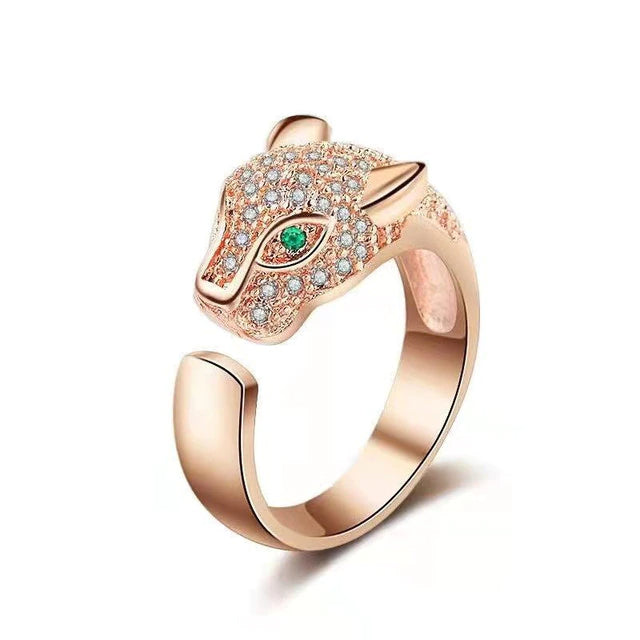 Panther Ring Metal Leopard Rings Cubic Zirconia Rings Rose Gold 6 - DailySale