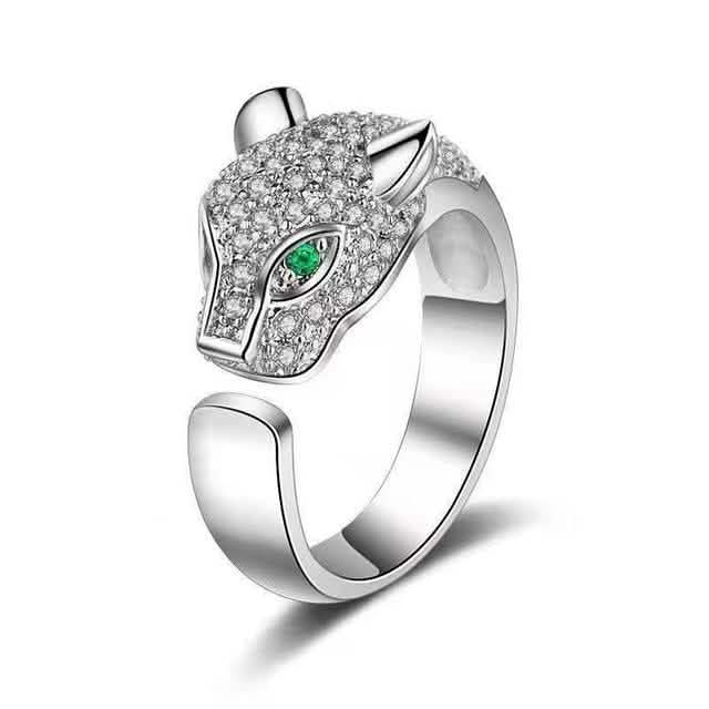 Panther Ring Metal Leopard Rings Cubic Zirconia Rings Silver 6 - DailySale