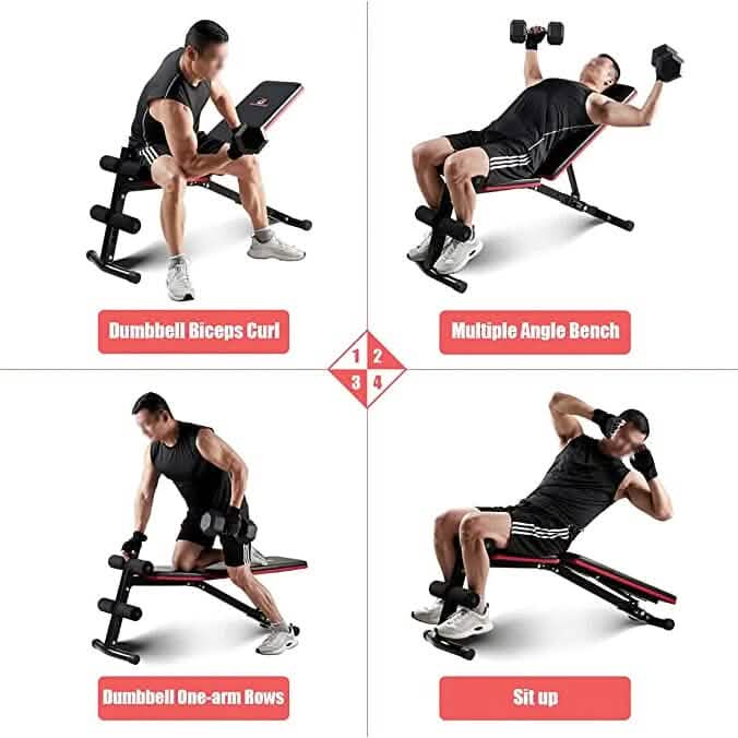 PAPABABE Workout Bench with Upgraded Wider Backrest for Bench Press Full Body Workout Fitness - DailySale