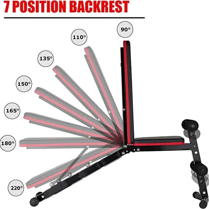 PAPABABE Workout Bench with Upgraded Wider Backrest for Bench Press Full Body Workout Fitness - DailySale
