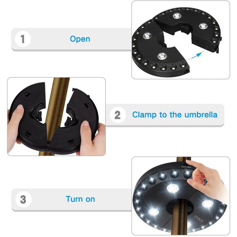 Patio Umbrella Light 3 Brightness Modes Cordless 28 LED Lights Outdoor Lighting - DailySale