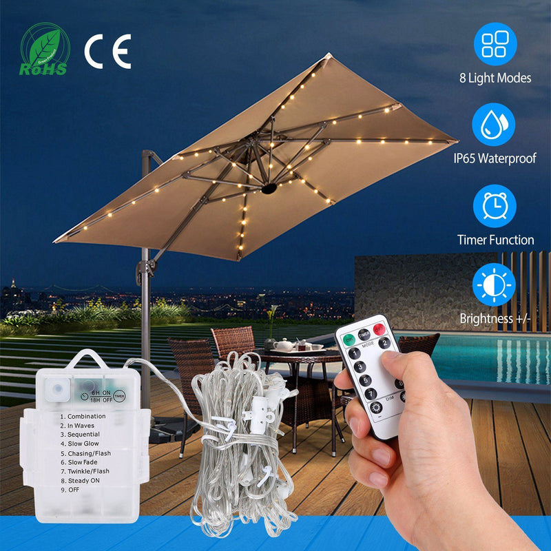 Patio Umbrella Lights 8 Lighting Mode with Remote Control Garden & Patio - DailySale