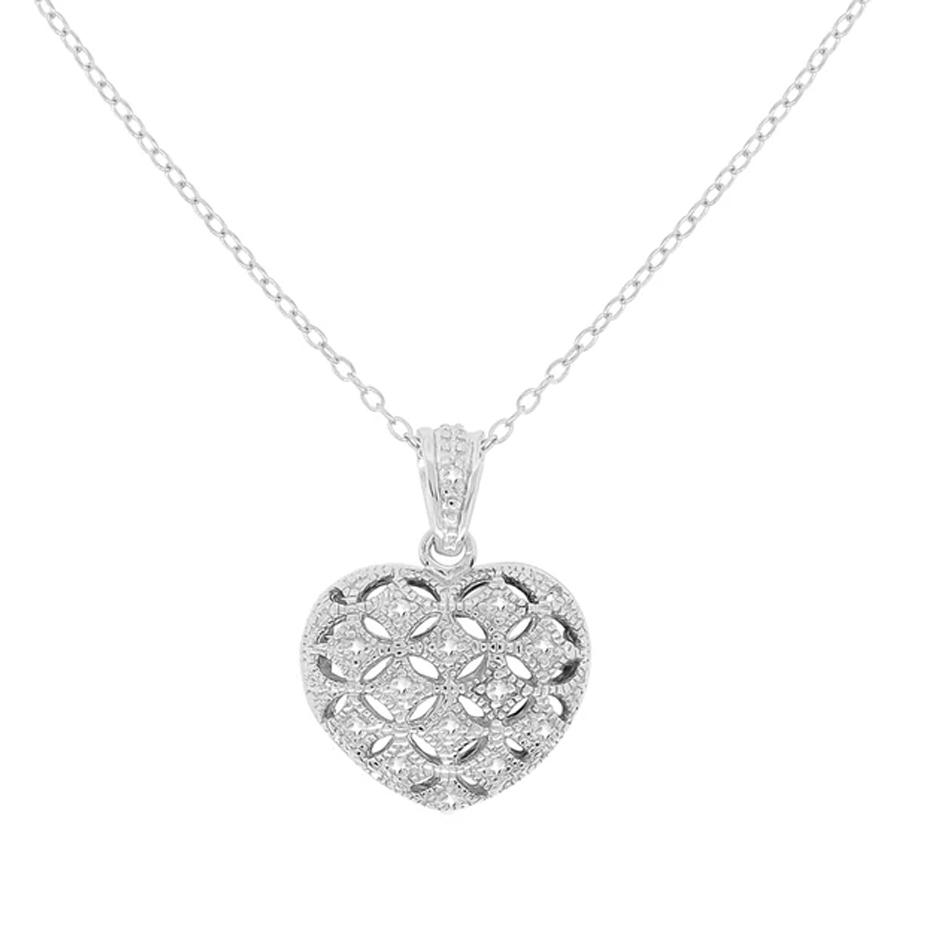 Patterned Heart Locket Pendant Necklace Necklaces - DailySale